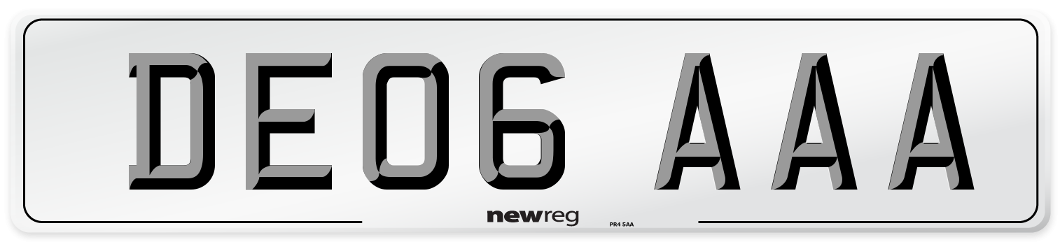 DE06 AAA Number Plate from New Reg